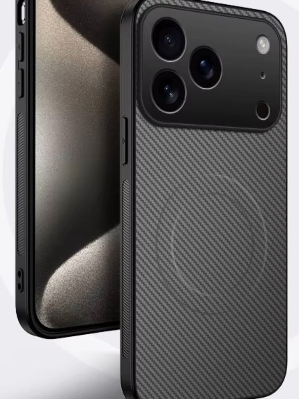 iPhone 17 Pro Carbon Fiber Case Magnetic Slim TPU Bumper Hard Back Shockproof